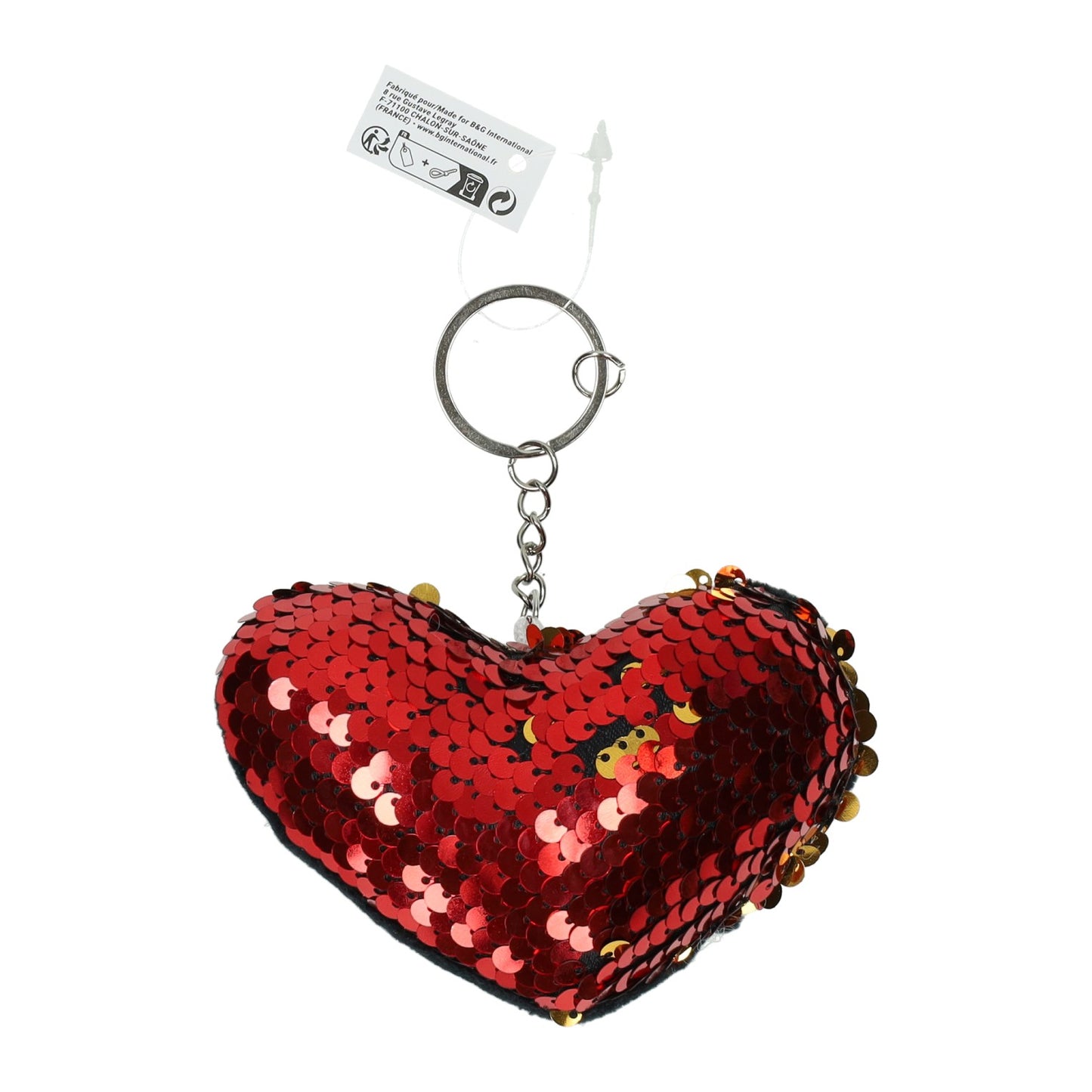 Porte-clés coeur à paillettes