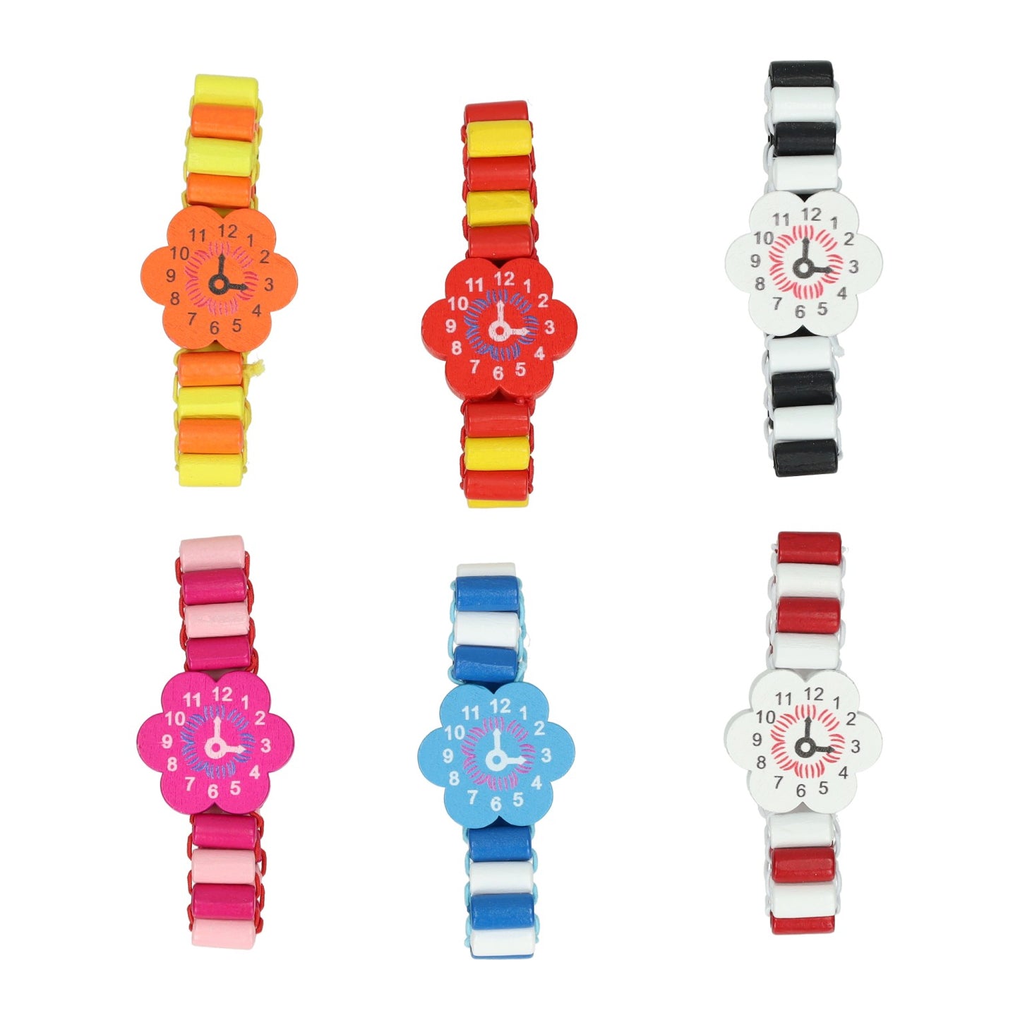 Montre colorée en bois