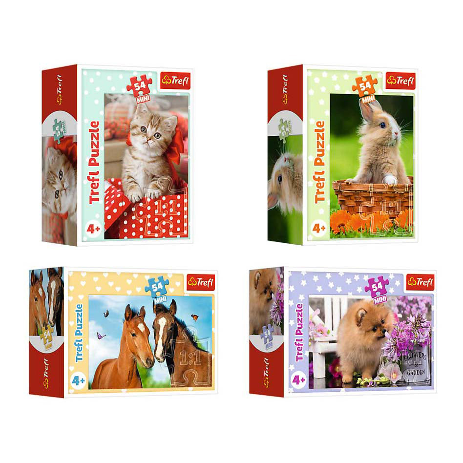 Mini puzzle adorables animaux - 54 pièces.