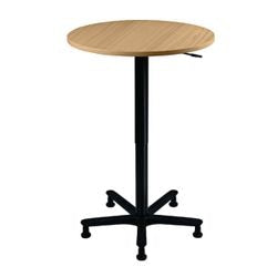 Bureau Bach rond réglable en hauteur hêtre noir marteau 800x720-1140mm