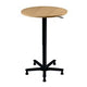 Bureau Bach rond réglable en hauteur hêtre noir marteau 800x720-1140mm