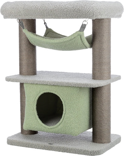 Trixie chaton grattant post lunito gris gint vert