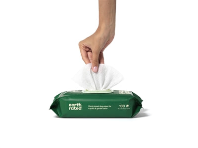 Les lingettes de chien cotées en terre compostable
