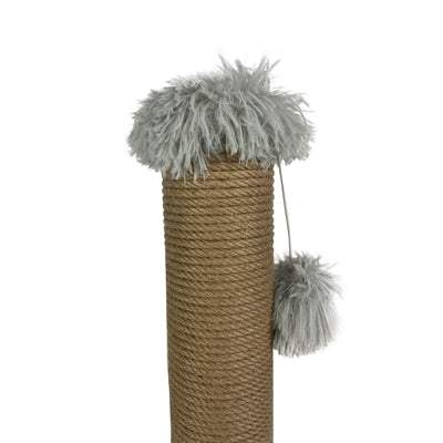 Feeiii grattant le poteau en peluche gris clair