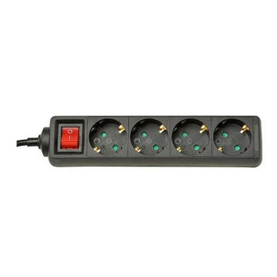 Par exemple, socket extension - avec commutateur - 4 connexions - noir