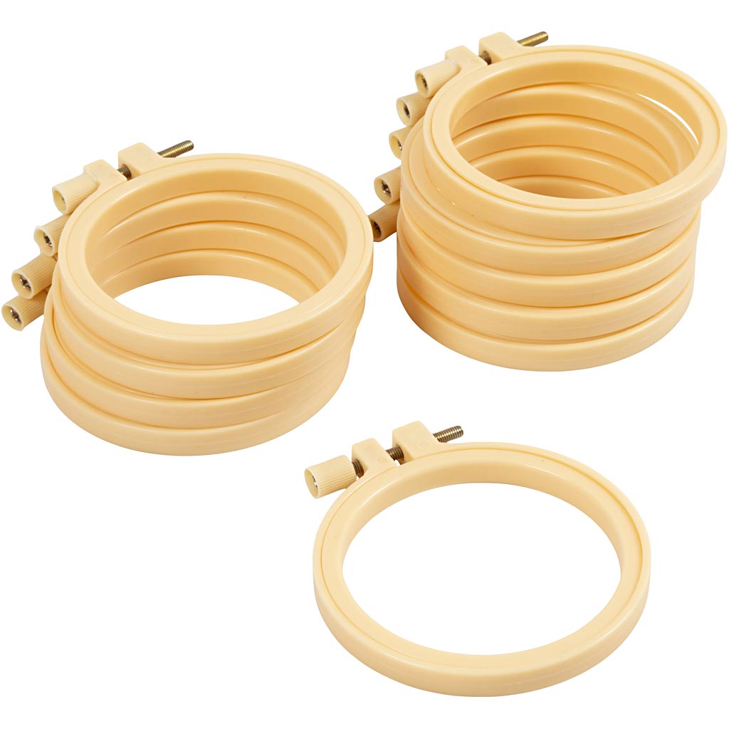 Cadre à broder Creativ company, rond, d 9,5 cm, 10 pièces, 1 boîte
