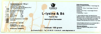 Le chat Green Os L-Lysine B6 Cat