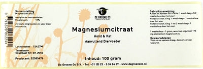 Green OS Magnésium Citrate Dog