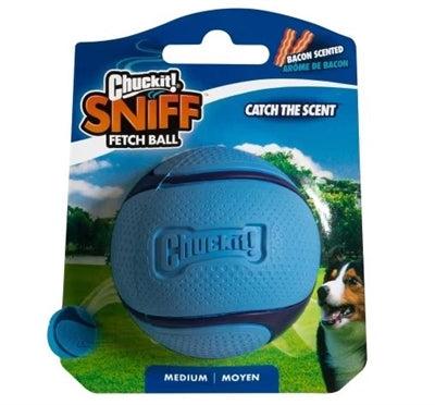 Chuckit sniff fetch ball bacon parfum bleu