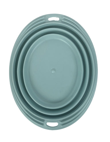Heureux animal de compagnie fou de animaux de compagnie bol de nourriture en boisson bac pliable bleu clair