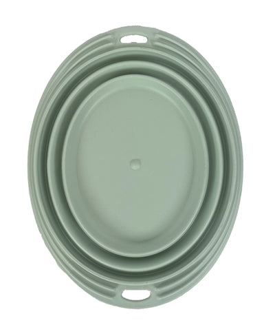 Heureux animal fou de animaux de compagnie bol de nourriture buvette bol pliable sage vert