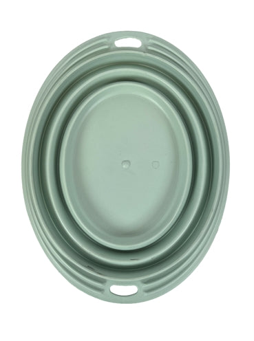 Heureux animal fou de animaux de compagnie bol de nourriture buvette bol pliable sage vert