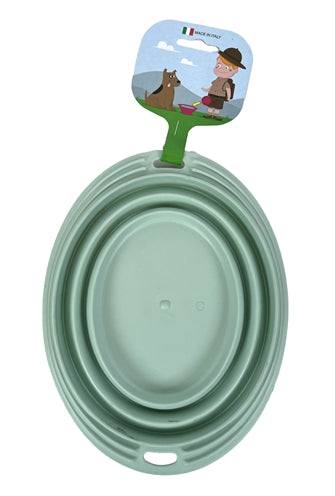 Heureux animal fou de animaux de compagnie bol de nourriture buvette bol pliable sage vert