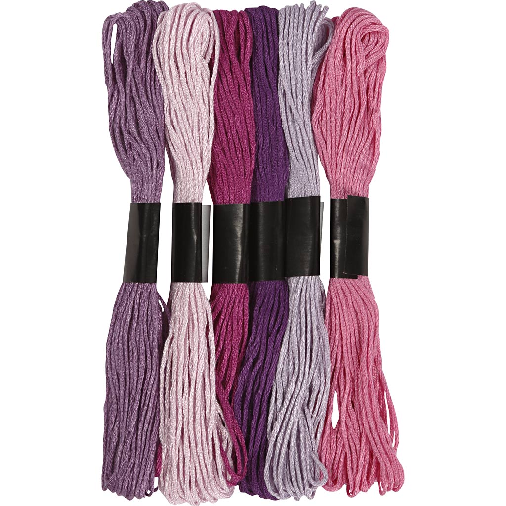 Fil à broder Creativ company, épaisseur 1 mm, violet, 6 pelotes 1 boîte