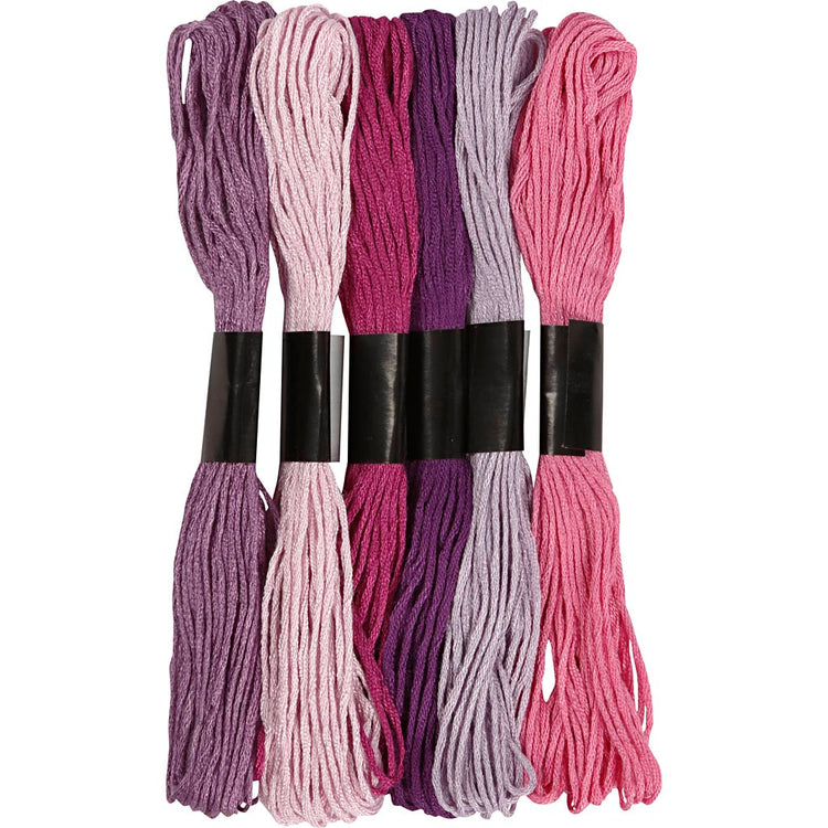 Fil à broder Creativ company, épaisseur 1 mm, violet, 6 pelotes 1 boîte