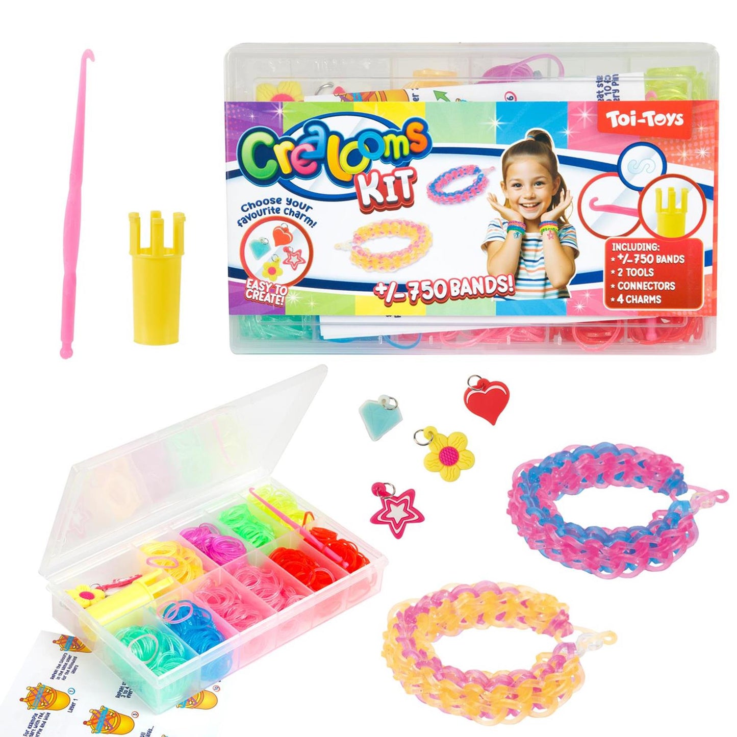 Ensemble de bandes à tisser Toi-toys 750 pièces