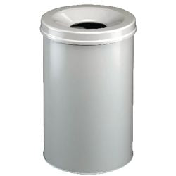 Poubelle en métal avec couvercle Atlanta 30,9 litres 49,2 x 31,5 cm gris clair