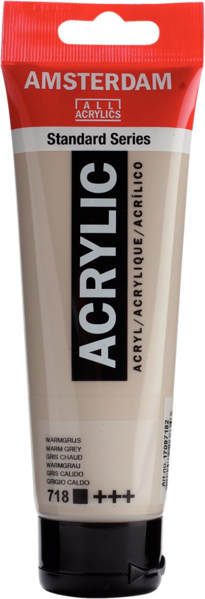 Tube de peinture acrylique série standard Amsterdam 120 ml gris chaud 718