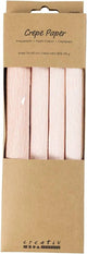 Papier crépon Creativ company, feuille 25x60 cm, taux de crêpe : 180%, 105 gr, rose clair, 4 feuilles 1 boîte