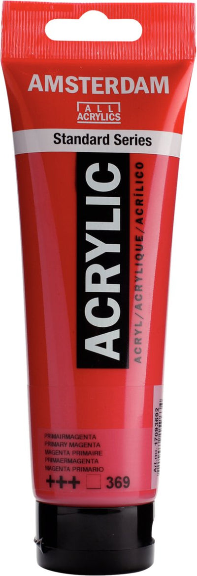 Tube de peinture acrylique série standard Amsterdam 120 ml magenta primaire 369