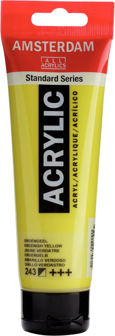 Peinture acrylique série standard Amsterdam tube 120 ml vert jaune 243