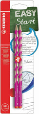 Stabilo easygraph s hb crayons graphite pour droitiers rose - 2 pcs.