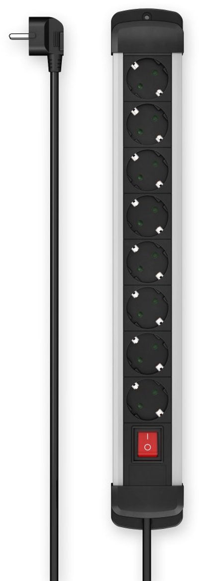 Multiprise Hama - 8 prises - câble 1,5 m - aluminium