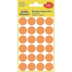 Points de marquage avery zweckform 3173 18 mm orange 96 pièces
