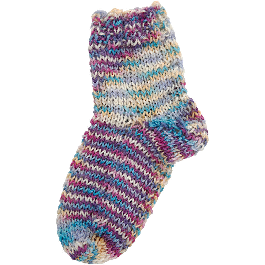 Fil à chaussettes Creativ company, l : 200 m, harmonie rose violet, 50 g 1 pelote
