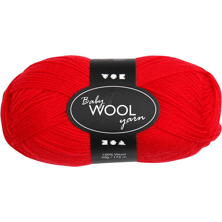 Fil pour bébé Creativ company, l : 172 m, rouge, 50 g 1 pelote