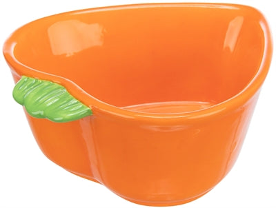 Trixie Food Bowl Water Bin Carrot Ceramics