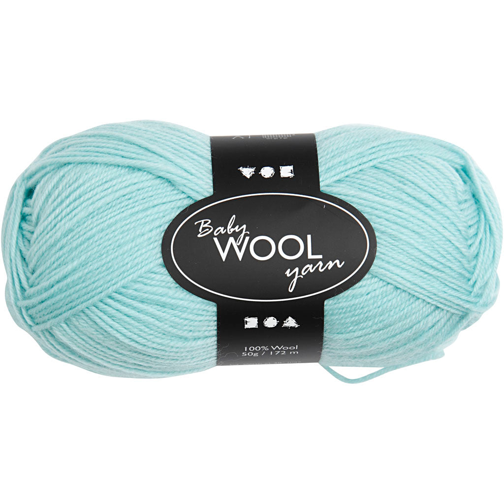Fil pour bébé Creativ company, l : 172 m, vert menthe, 50 g 1 pelote