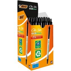 Stylo bille bic clic stic + bouton poussoir noir