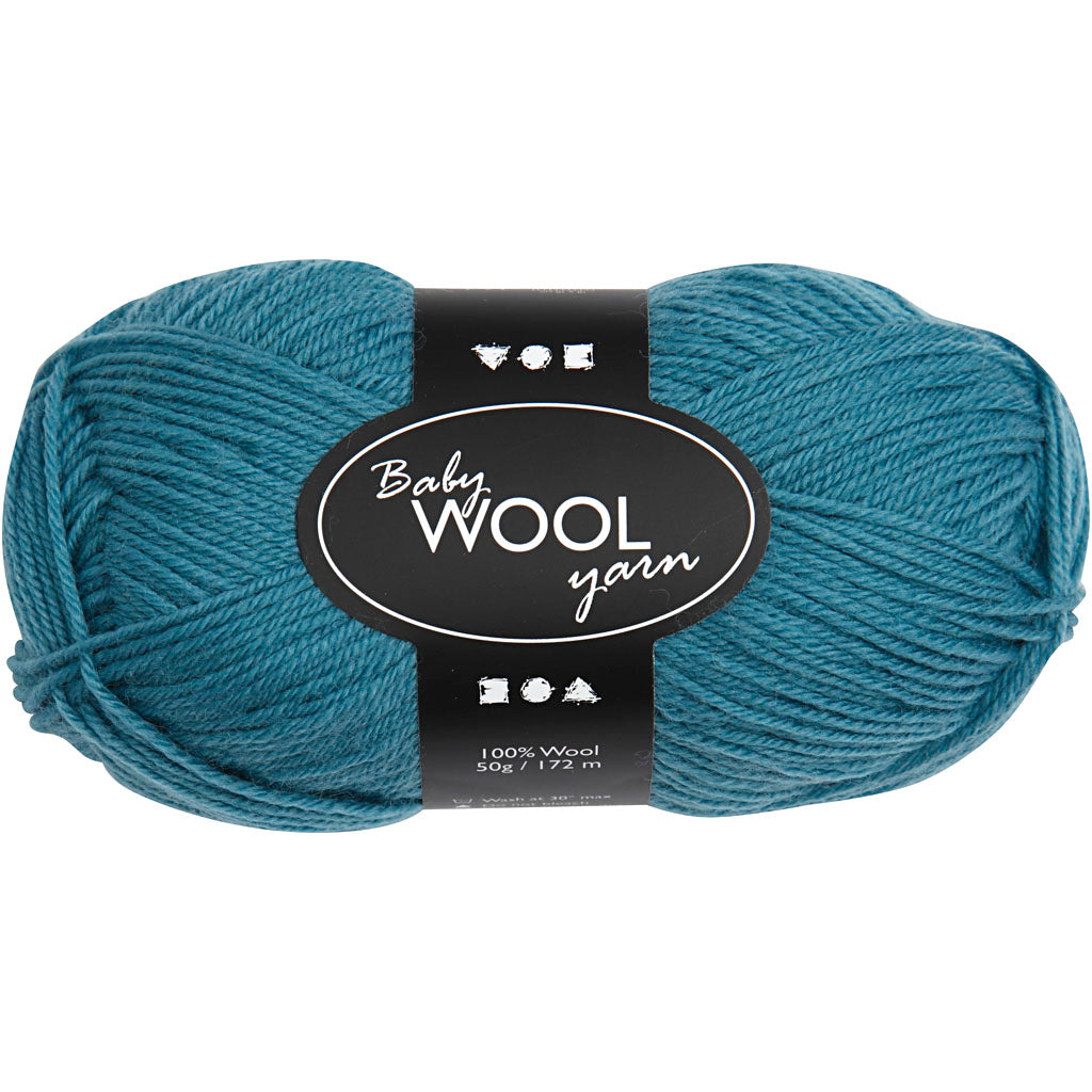 Fil pour bébé Creativ company, l: 172 m, pétrole, 50 gr 1 pelote
