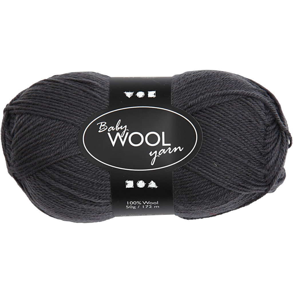 Fil pour bébé Creativ company, l : 172 m, gris foncé, 50 g 1 pelote