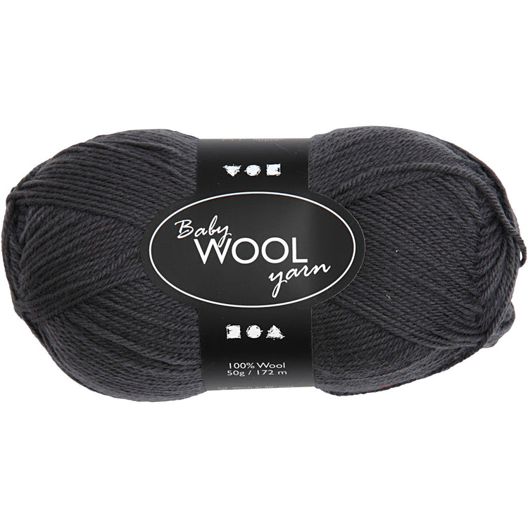 Fil pour bébé Creativ company, l : 172 m, gris foncé, 50 g 1 pelote