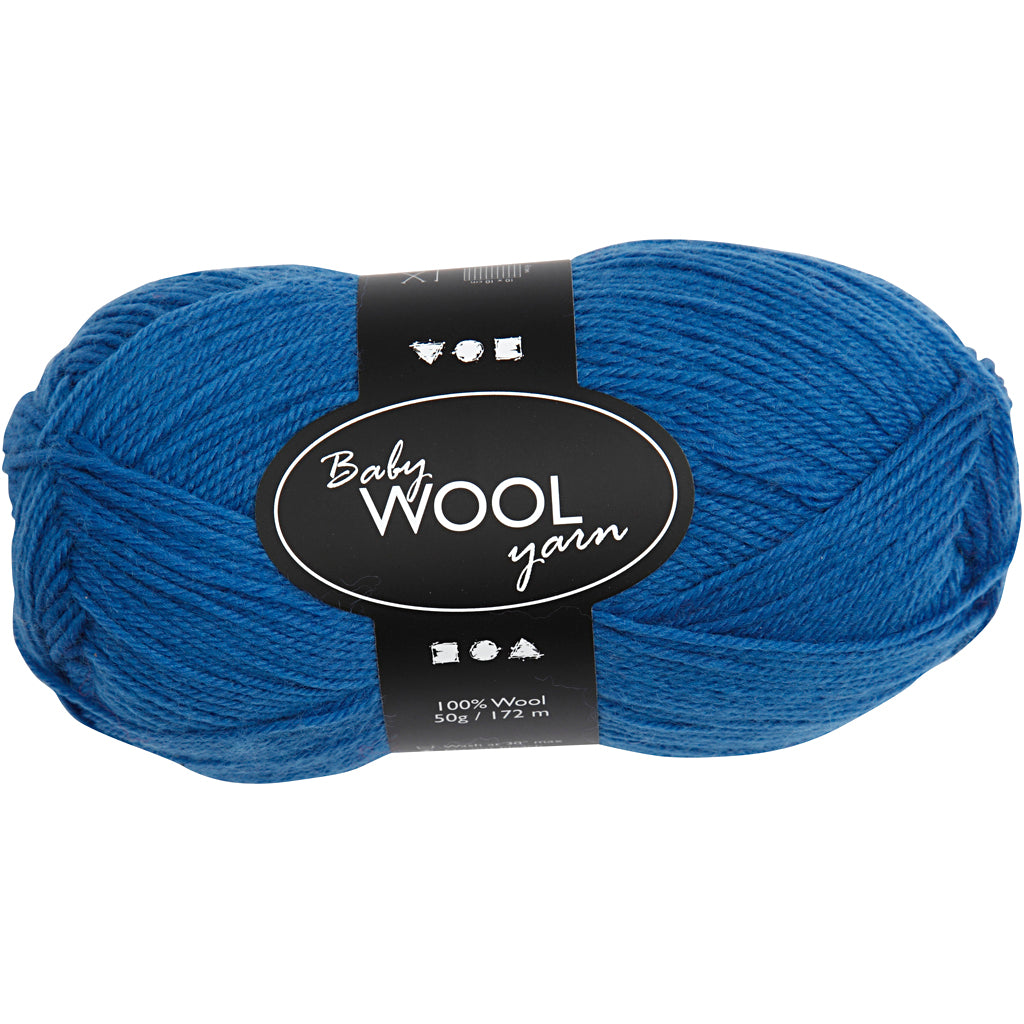 Fil pour bébé Creativ company, l : 172 m, bleu, 50 g 1 pelote