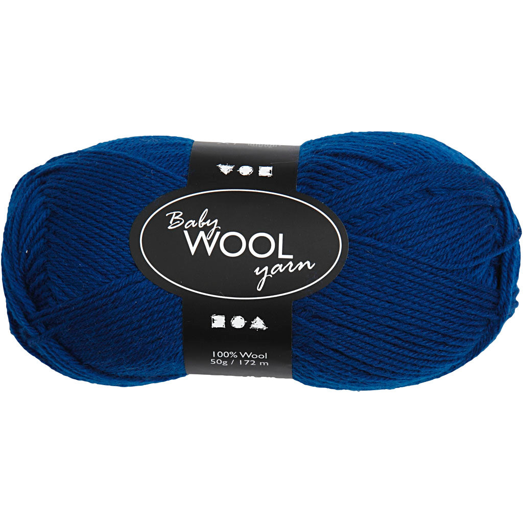 Fil pour bébé Creativ company, l : 172 m, bleu foncé, 50 g 1 pelote