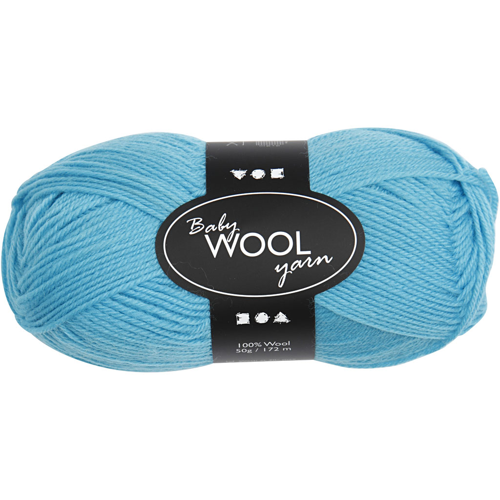 Fil pour bébé Creativ company, l : 172 m, turquoise, 50 g 1 pelote