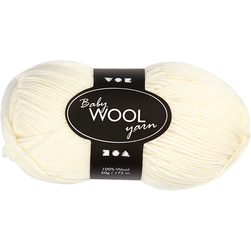 Fil pour bébé Creativ company, l: 172 m, crème, 50 gr 1 pelote