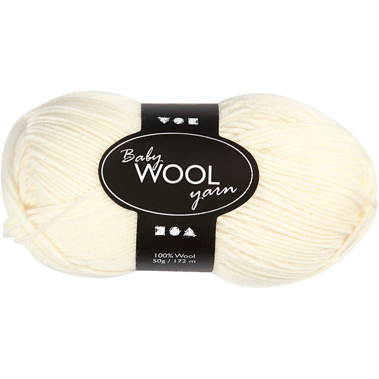 Fil pour bébé Creativ company, l: 172 m, crème, 50 gr 1 pelote