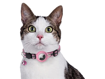 Chat Croci Col avec un support d'étiquette rose