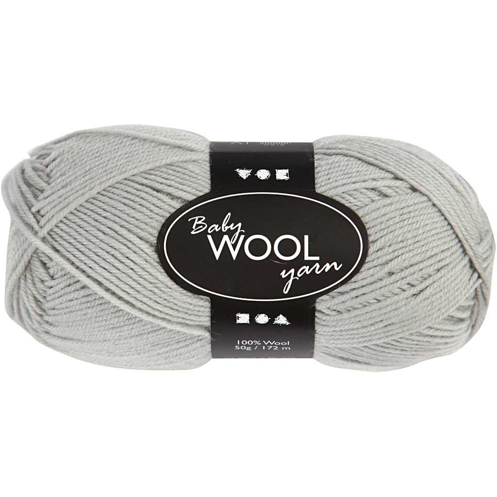 Fil pour bébé Creativ company, l : 172 m, gris clair, 50 g 1 pelote