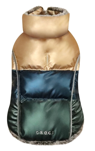 Croci Dog Jacket Rhapsody Metallic Falée Gol Bleu vert