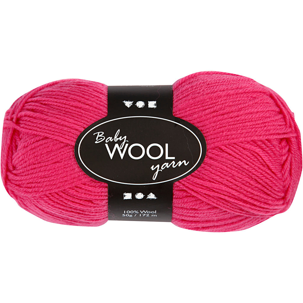 Fil pour bébé Creativ company, l : 172 m, cerise, 50 g 1 pelote