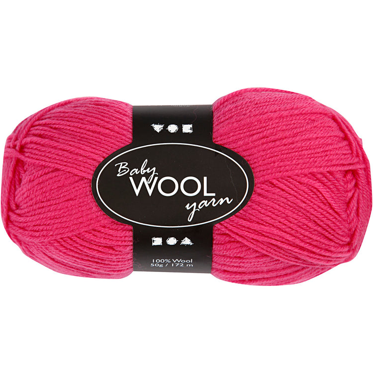 Fil pour bébé Creativ company, l : 172 m, cerise, 50 g 1 pelote