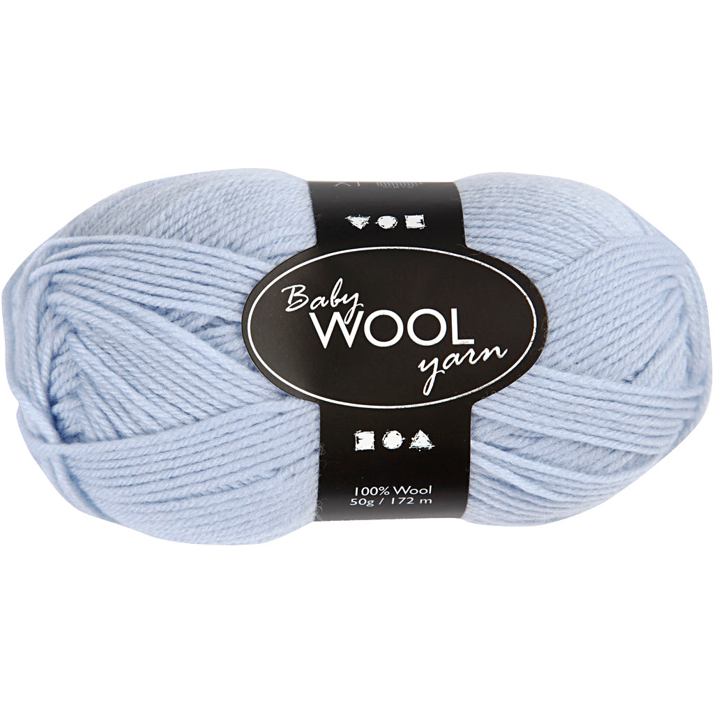 Fil pour bébé Creativ company, l : 172 m, bleu clair, 50 g 1 pelote