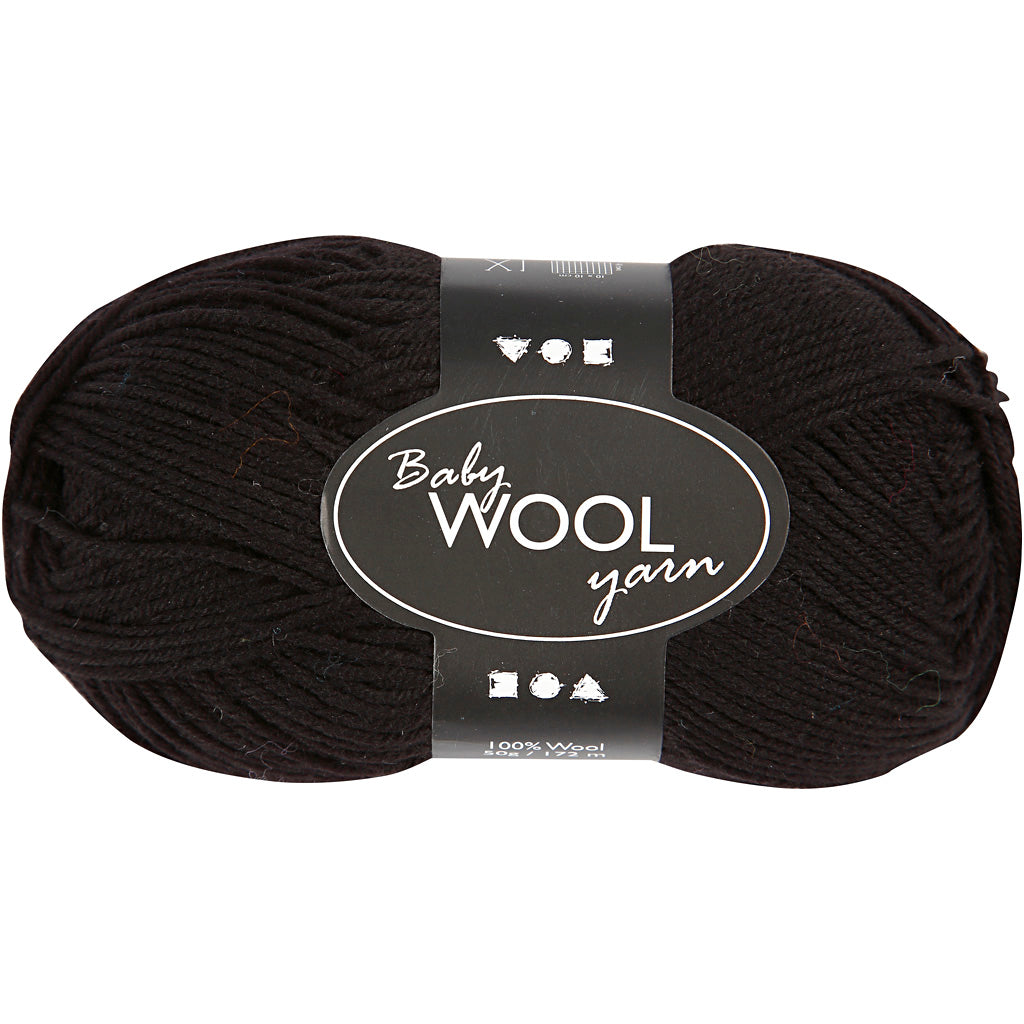 Fil pour bébé Creativ company, l : 172 m, noir, 50 g 1 pelote