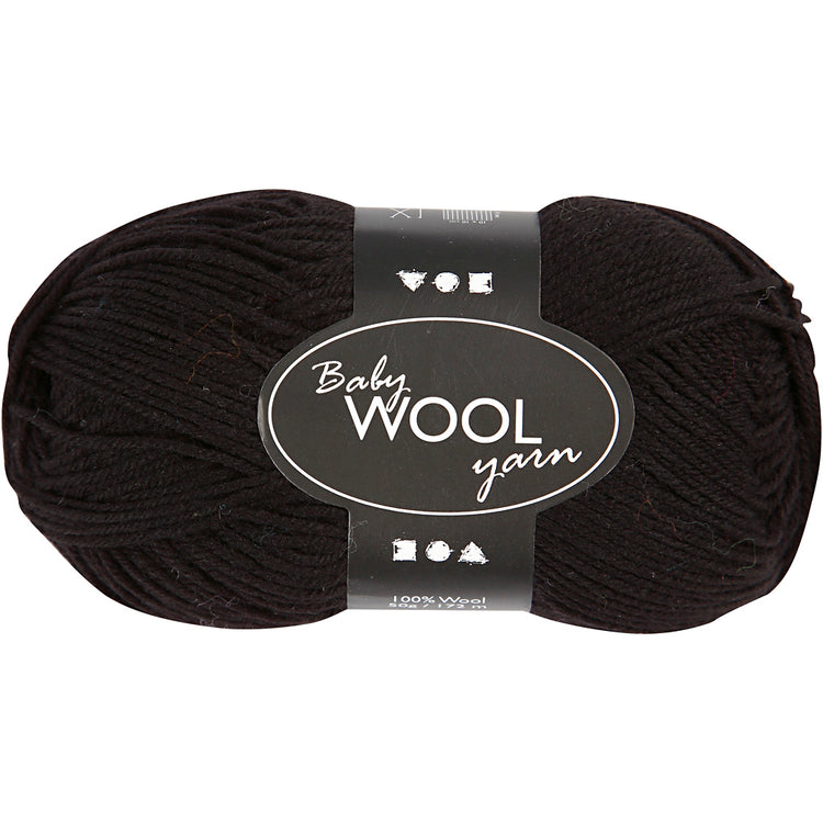 Fil pour bébé Creativ company, l : 172 m, noir, 50 g 1 pelote