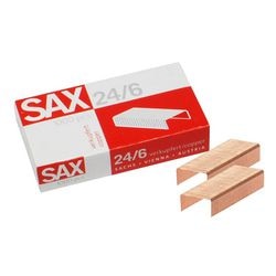 Agrafes sax rouge 24 6 cuivre 1 000 pièces 30 feuilles